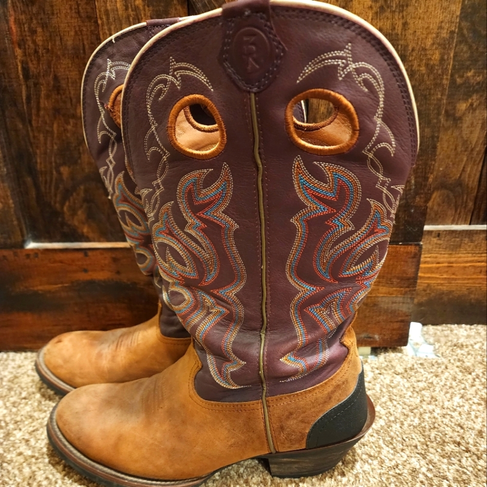 Tony Lama men's purple pull on boots